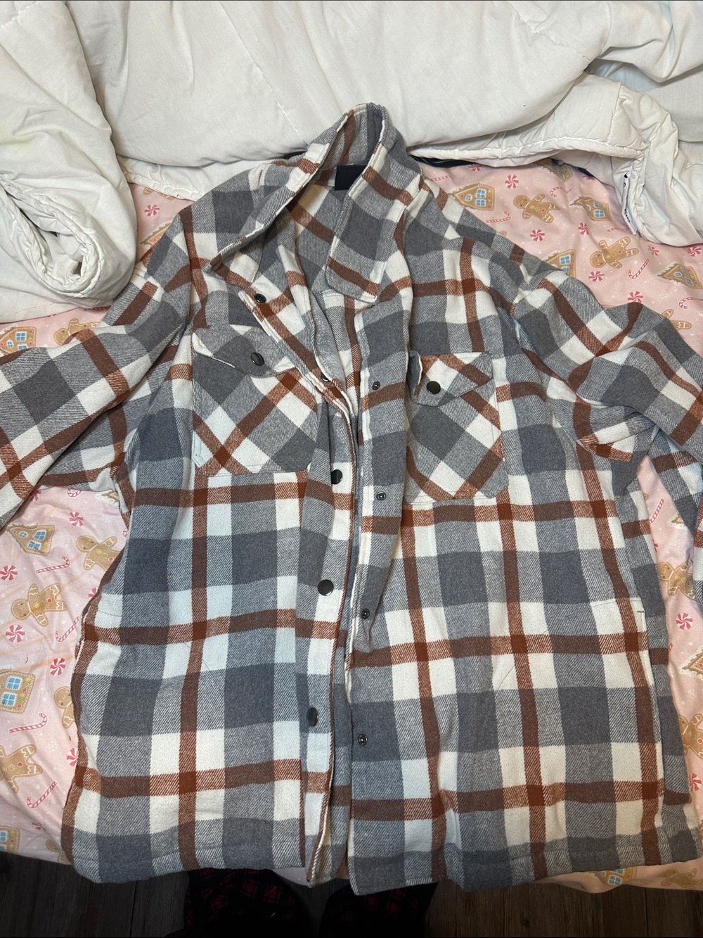 Women Brown & Gray Plaid Button-Up Shirt Jacket